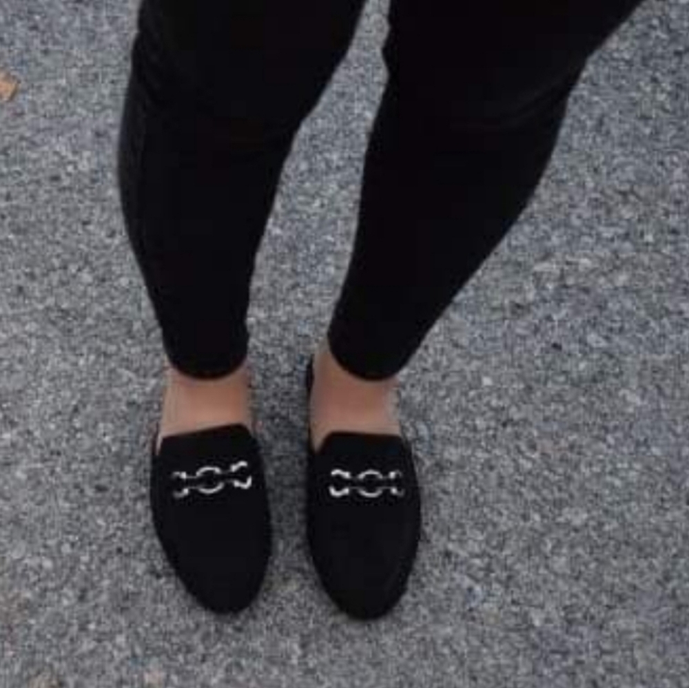 SO faux suede mule